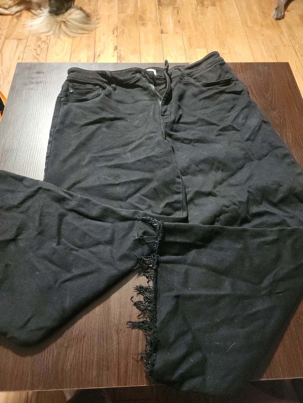 KanCan Black Skinny Jeans with Frayed Hem